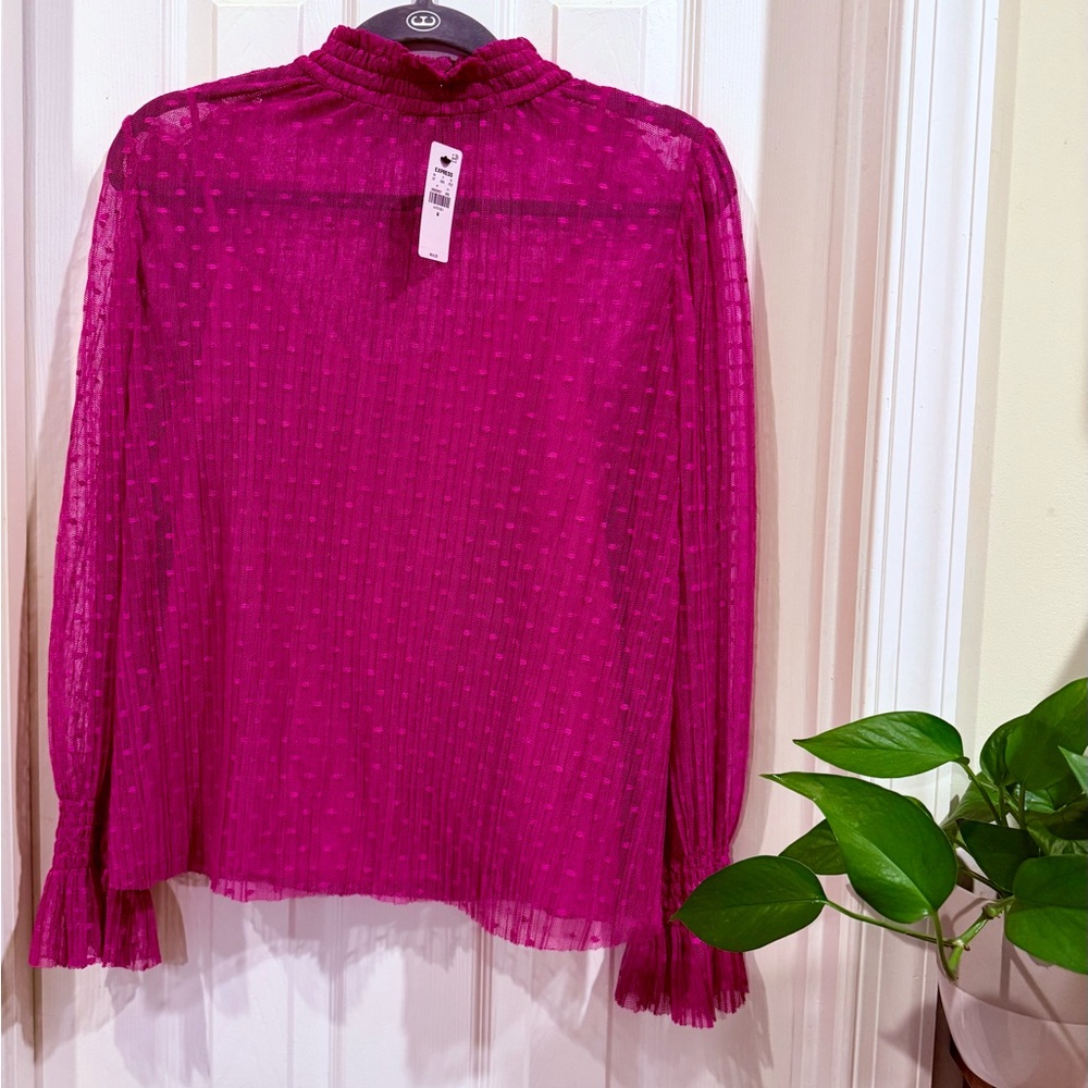 NWT Express Polka Dot Sheer Women's Top